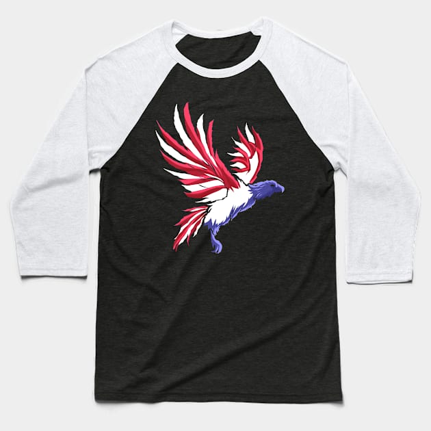 Eagle in colors of US flag, patriotic Baseball T-Shirt by SinBle